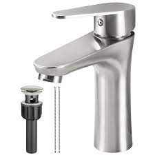 Heyalan Brushed Nickel Bathroom Faucet Single Lever 1 Hole SUS304 Stainless  Steel Deck Mount Toilet Single Switch Basin Sink Hot and Cold Water Mixer  Tap with Pop Up Drain : Amazon.de: DIY