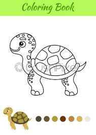 This sea turtle coloring page features a sea turtle swimming through the ocean and will engage kindergarteners in some coloring fun! Coloring Page Happy Turtle Coloring Book For Kids Educational Activity Stock Vector Crushpixel
