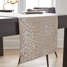 Leopard Jacquard Silver Table Runner Silver Table Table Runners Table Linens