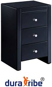 The lynx black 3 drawer bedside tables are a perfect addition to any bedroom, perfect for keeping lamps and alarm clocks close at hand through the night. Contemporary 3 Drawer Black Mirrored Bedside Table Lamp Table Mirrored Bedroom Furniture Buy Online In Andorra At Andorra Desertcart Com Productid 51726050