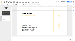Kate Spade Business Card Template For Google Docs Stand For Google Docs Business Card Template In 2020 Google Business Card Business Card Template Note Card Template