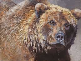 Wet Bear 5 Grizzly Bear Spirit Animal Art Bear Paintings Bear Artwork
