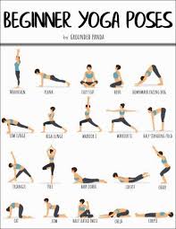 20 Yoga Poses For Complete Beginners Free Printable Basic Yoga Poses Easy Yoga Workouts Yoga Workout Routine