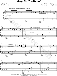 But chords are not too complicated, they just take a bit of practice and playing around to grasp them. Carol Tornquist Mary Did You Know Sheet Music Piano Solo In G Minor Download Print Sku Mn0153159