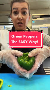 Easy Way to Cut Green Peppers