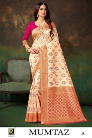 MUMTAZ BY RONISHA BANARASI SILK FANCY DESIGNER SAREE WHOLESALE