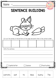 April Sentence Building Has 30 Pages Of Sentence Building Worksheets This Product Will Tea Sentence Building Writing Sentences Worksheets Kindergarten Writing