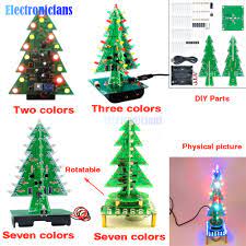 Trees that are 6 feet tall require about a gallon of water a day, while taller trees need around 1.5 to 1.75 gallons a day. Colorful 3d Rotatable Flash Christmas Tree Parts Kit Diy Red Green Color Three Color Seven Color Led Light Circuit Board Module Integrated Circuits Aliexpress