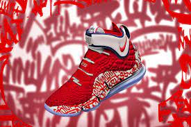 The shoe was originally released in 2010 and the originals are now sold for around $1,400. Nike Lebron 17 Graffiti Fire Red Graffiti Cold Blue Release Info Footwear News