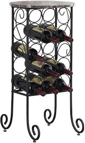 We did not find results for: Buy Vecelo Metal Wine Rack Console Table Freestanding Floor Bottles Organizer Display Shelf With Faux Marble Finish Top For Bar Kitchen Dining Living Room Small Spaces Holds 15 Black Online In