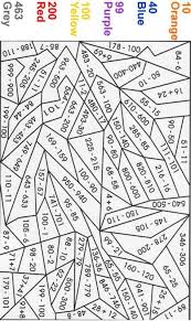 What i like most about these free color by number math printables is they are available in both addition and subtraction. Hard Math Coloring Pages
