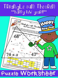 Geometry New Year Activity Triangle Sum Theorem New Years Activities Theorems Middle School Math
