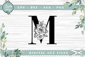 This svg cut file is great for weddings and monograms. 1 Floral Letter M Alphabet Cutting Files Designs Graphics
