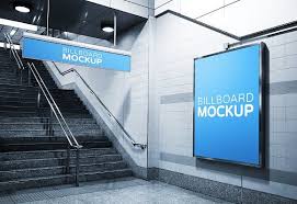 Hanging lightbox signage mockup to showcase branding designs and artwork for restaurants, malls, and fitness centers, in addition to shops' logotypes. Mockup In Subway Train Station 12 By Designs World On Creativemarket Desain Periklanan Kereta