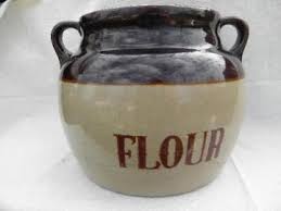 Brown & white, pottery, vintage crock stone 7.5 inches. Vintage Crocks And Cast Iron Cookware