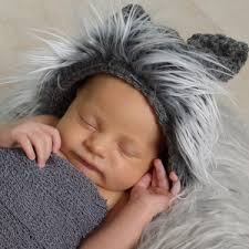 Newborn Wolf Bonnet,crochet Newborn Wolf, Photography Prop,wolf Hat  Diaper,fur Bonnet,newborn Boy Hat,newborn Boy Prop,baby Wolf Hat, UK