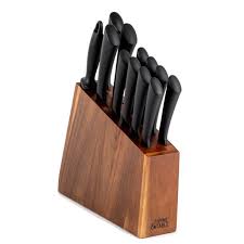 Thyme Table Knife Set 13 Piece Kitchen Slim Block Stainless Steel Knife Set Walmart Com Stainless Steel Knife Set Knife Sets Knife Set Kitchen