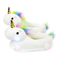 Led Gloeiende Eenhoorn Slippers Kids Light Up Winter Warm Pluche Jongen Meisjes Slippers Katoen Kinderen Thuis Schoenen Unicorn Slippers Unicorn Plush Slippers