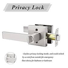 If you're locked on the other side, look for a tiny hole on the doorknob. Buy Probrico 10 Pack Satin Nickel Door Locks For Bedroom And Bathroom Privacy Function Contractor Pack Square Lockset Leverset Modern Style Interior Door Handles Heavy Duty Online In Kazakhstan B07r224wbz