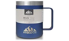 Hydrapeak 12oz Stainless Steel Double Vacuum Insulated Coffee Mug Reusable Travel Cup With Integrated Handle And Press Mugs Insulated Coffee Mugs Coffee Mugs