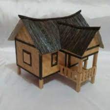 Setakat ni dah 2 tapi sayang, belum sempat siap buat tingkap adik dah rembat buat hiasan rumah dia. Miniatur Rumah Adat Minang Hiasan Rumah Adat Dari Bambu Cantik Unik Murah Lazada Indonesia