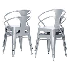 Silver Tabouret 3522 Stacking Chairs Set Of 4 Chair Set Chair Metal Chairs