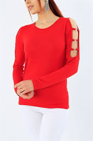 29 95 Tl Kirmizi Halkali Acik Omuz Bluz 31801 Modamizbir 2020 Kiyafet Takimlari Bluz Moda Stilleri