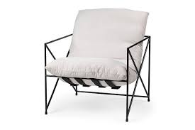 leonidas cream upholstered padded seat and black metal frame accent chair ashley furniture homestore in 2021 metal frame accent chair industrial design style stylish armchairs