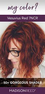 Vesuvius Red 7ncr Fiery Auburn With Coppery Red Madison Reed Hair Color Short Red Hair At Home Hair Color