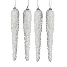 Every day new 3d models from all over the world. Snowy Icicles Set Of 4 Glass Christmas Tree Decorations Gingerinteriors Co Uk