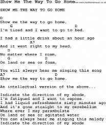 Summer Camp Song Show Me The Way To Go Home With Lyrics And Chords For Ukulele Guitar Banjo Etc Learnu Camp Songs Lyrics And Chords Song Lyrics And Chords