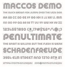 MACCOS Demo шрифт