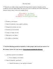 Sentence Starters Mi Rutina Diaria Mi Rutina Diaria Describe Your Daily Routine Using The Following Sentence Starters In Spanish And The Vocabulary Course Hero