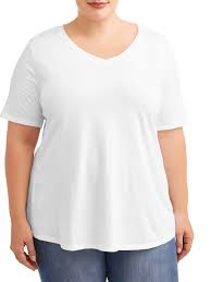 Terra Sky Women S Plus Size Short Sleeve V Neck Tee Walmart Com