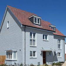 Evening blue is a striking shade that works with nearly any style architecture. Pale Blue Cladding Exterior Fortex
