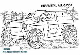 Army vehicles coloring pages print. Kerametal Alligator Slovakia Military Vehicle Coloring Page To Print Pdf