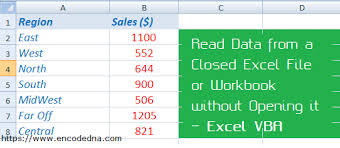 Windows(test book1.xls).activate (there needs to be a prompt to select the file) range(b6. Excel Vba Read Data From A Closed Excel File Or Workbook Without Opening It