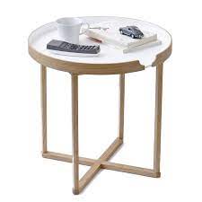 odkladaci stolek damieh white oak 45x45 cm bonami round side table side table round end tables