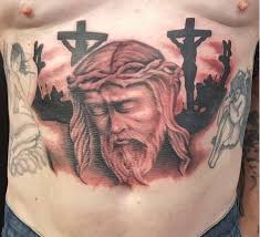 Celtic cross with a portrait of jesus and the crosses of calvary. 50 Best Jesus Tattoos Designs Ideas 2021
