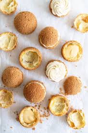 Choux Au Craquelin Cream Puffs With Passionfruit Cream And Passionfruit Whipped Cream Crispy Light Cream Puffs Topped W Desserts Cream Puffs Sweet Recipes