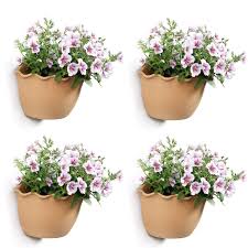 The best way to welcome guests to your home is with beautiful front door flower pot ideas. Wave Edge Pottery Style Plastic Flowers Pot For Home Office Garden Porch Wall Decoration Indoor Outdoor Best Gift T4u Resin Wall Hanging Planter Beige Small Set Of 4 Gardening Patio Lawn