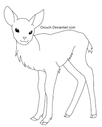 Sketch dino mask drawing base. Free Baby Deer Line Art By Jinkitsuka On Deviantart