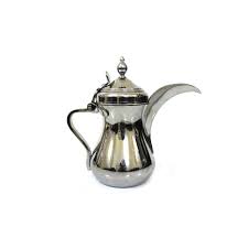 دلة قهوة بغدادية لون فضي مقاس 40