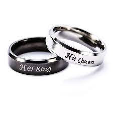 Couple Rings His Queen Her King Stainless Steel Ring Chic Jewelry Accessorie Queen Rings Promise Rings For Her Promise Rings For Couples