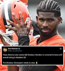 Shedeur Sanders should be in the 90s easily. 😤