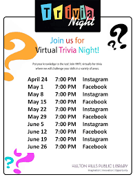Give or receive oral sex? Haltonhillspl On Twitter Virtual Trivia Night Join Hhpl Fridays On Social Media Facebook Or Instagram For A Virtual Version Of Our Popular Trivia Night Tune Into Instagram On April 24 At 7pm