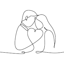 Line Art Drawings Line Art Hug Illustration