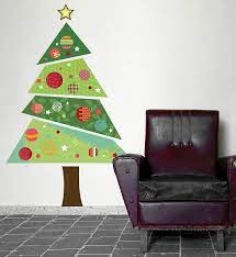 30 Awesome Christmas Wall Decor Ideas Wall Christmas Tree Paper Christmas Tree Christmas Tree Wall Decal