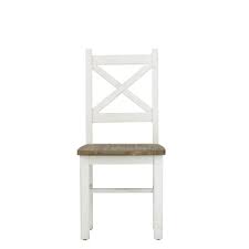 Lux Home Byron Distressed White Solid Reclaimed Wood Dining Side Chair Set Of 2 Dwc 900 The Home Depot