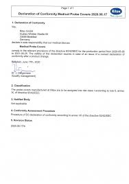 Required elements for a declaration of conformity to a recognized standard. 2